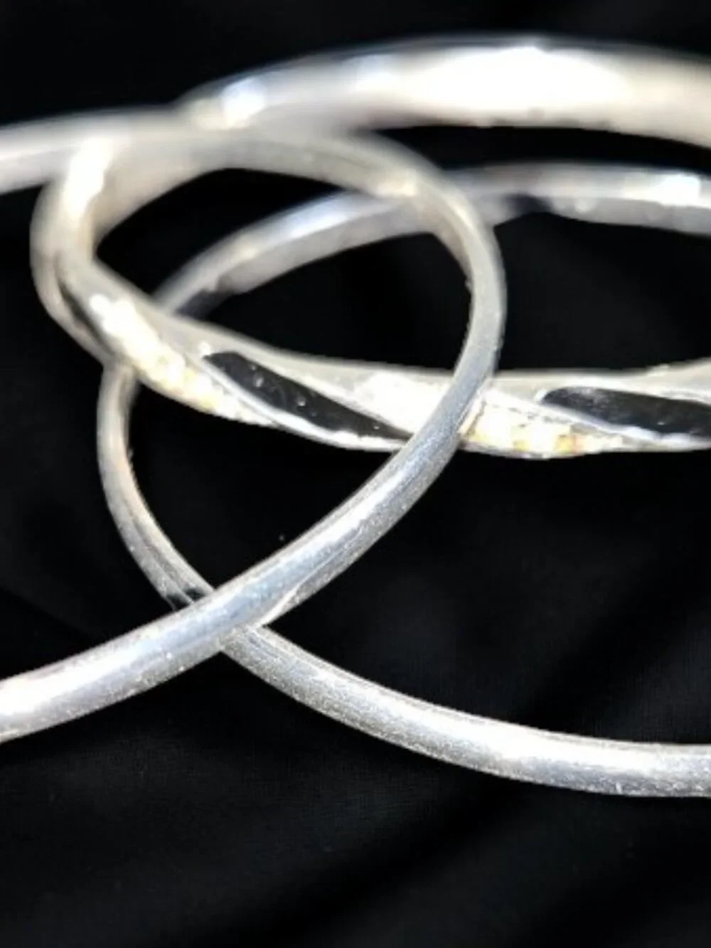 MARK Lot of Silver Plated Bangle Bracelets Rhinestones